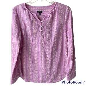 Talbots Lilac Purple Long Sleeve Blouse Top XS